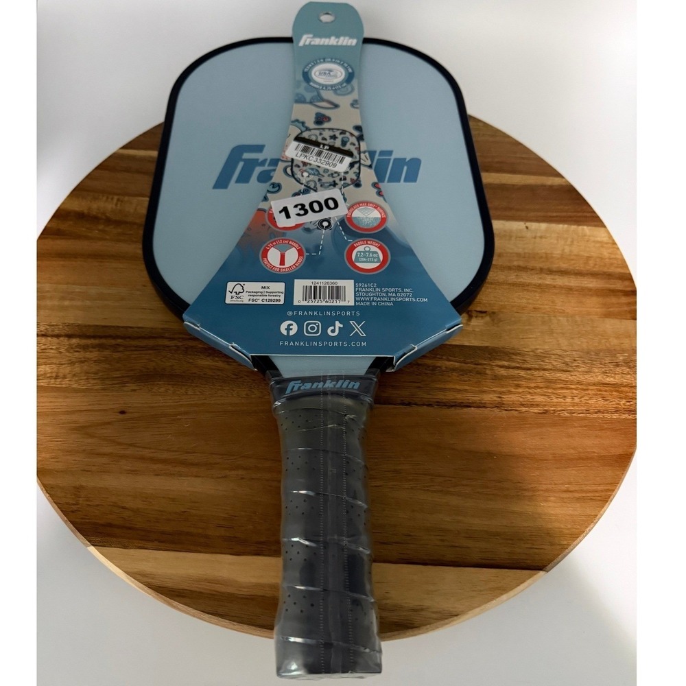 Franklin Sports Youth Pickleball Paddle Fiberglass Max Grit Sea Life Blue 1300